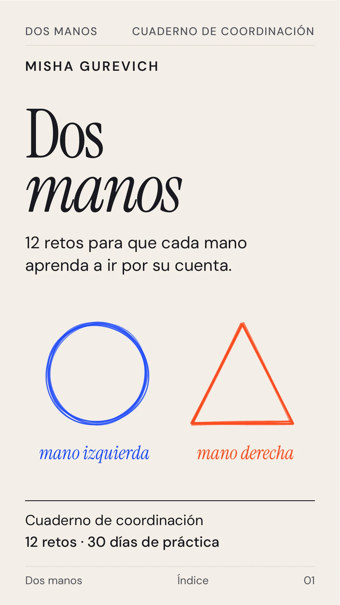 Portada del cuaderno Dos manos